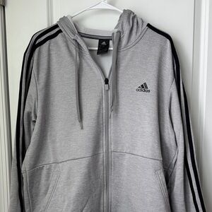 Adidas CLIMAWARM Zip Jacket Hoodie with Black Stripes Large